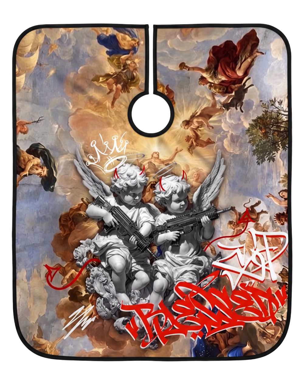 Fallen Angels barber cape